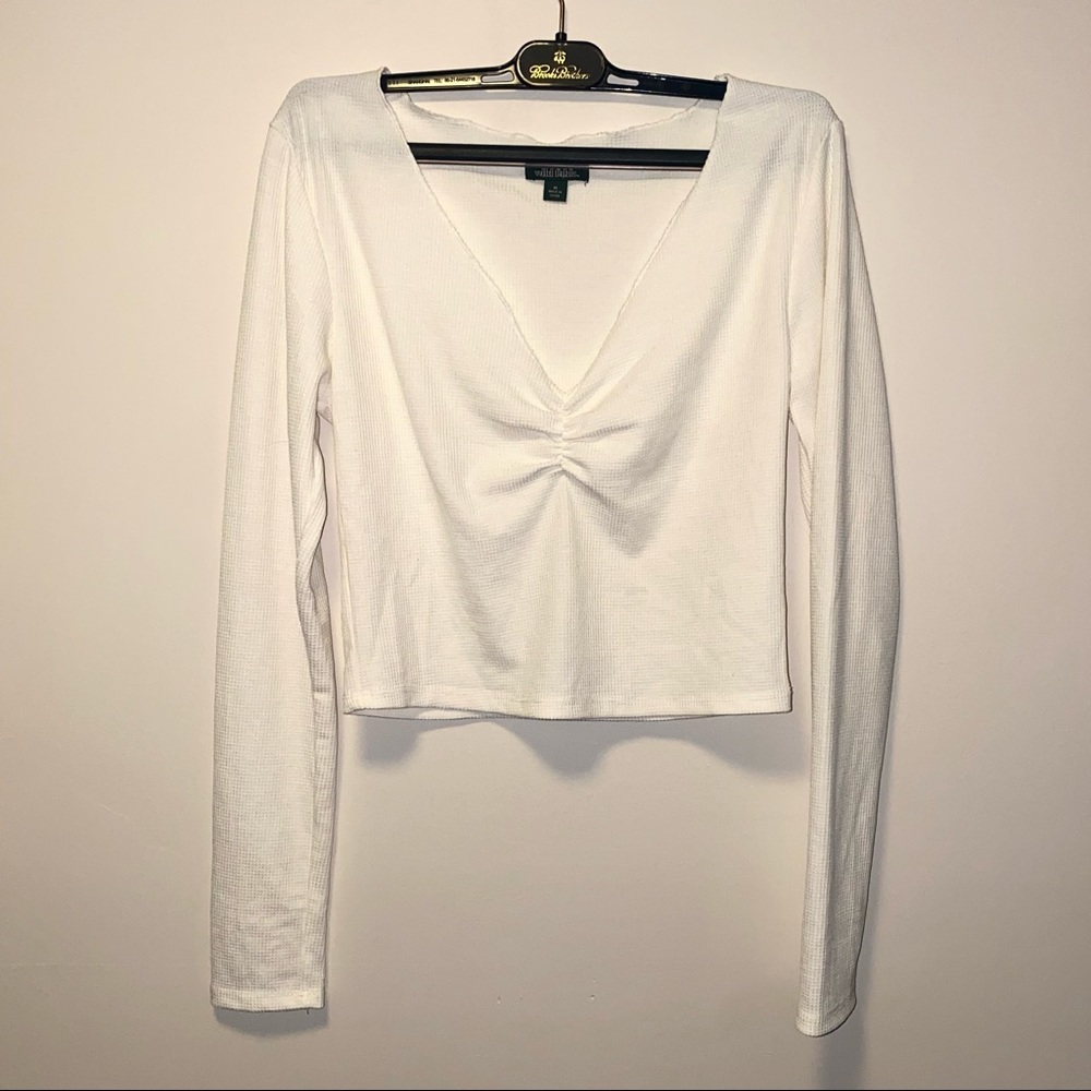 Wild Fable Translucent White V Neck